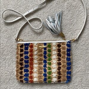 GiGi New York Multicolor Raffia Striped Clutch/Crossbody/Shoulder